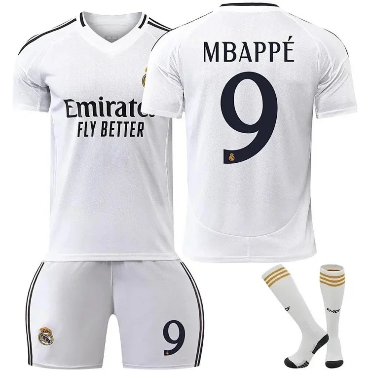 Real Madrid Mbappé 9 Home Jersey Set [5 styles] -2
