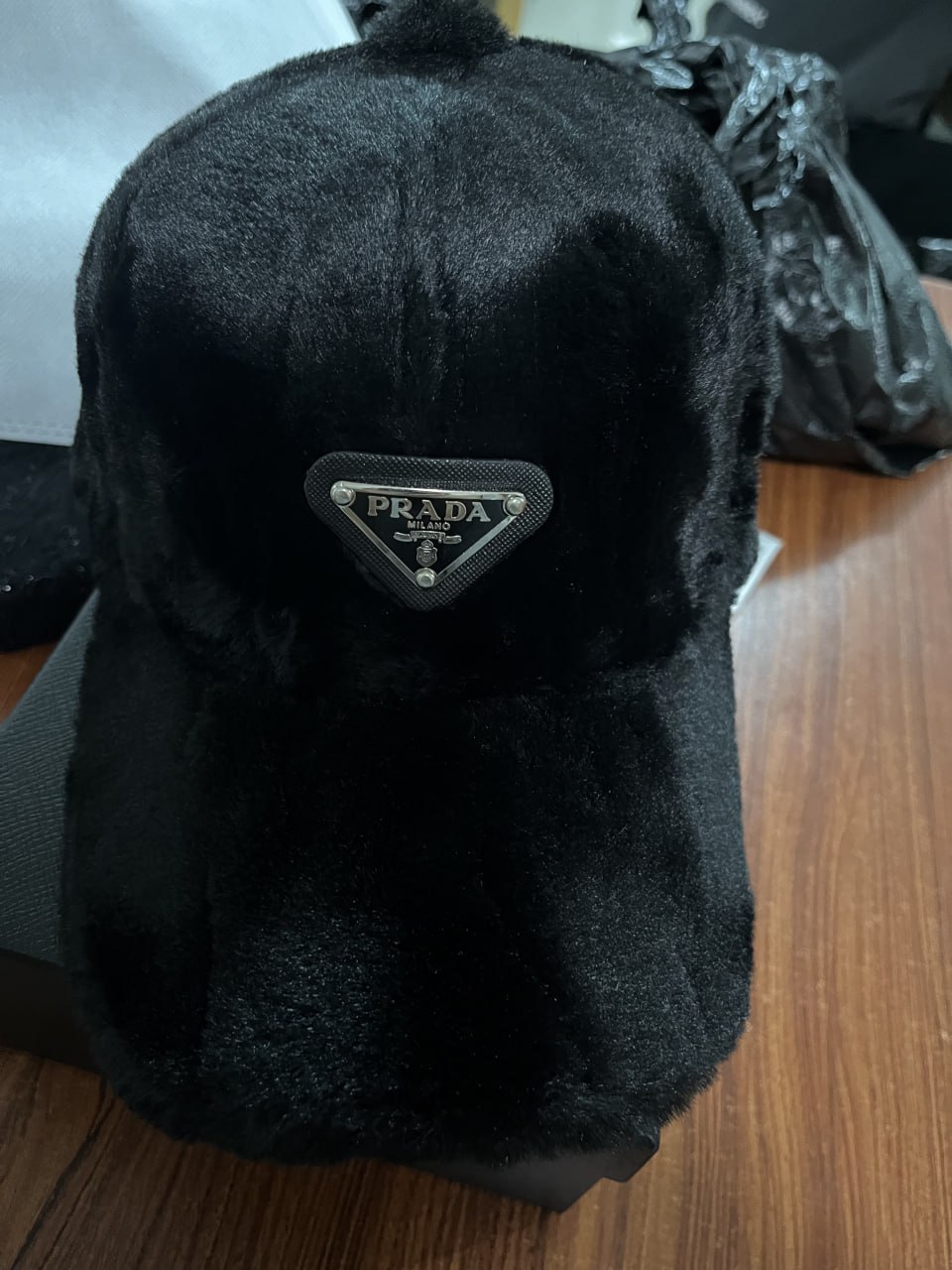 Prada Re-Nylon Faux Fur Baseball Cap [3 styles] -2