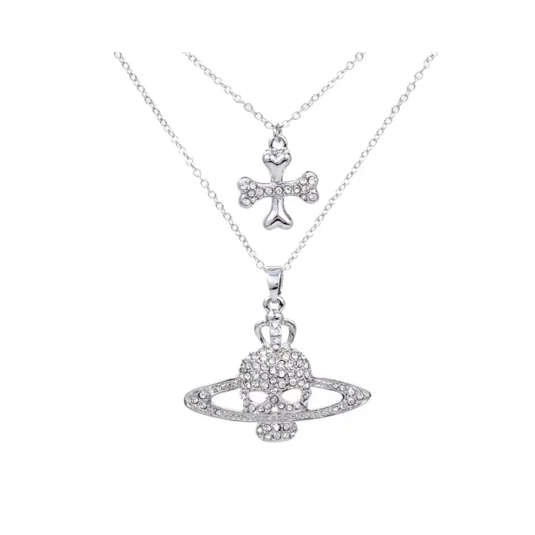 Vivienne Westwood Orb Skull Cross Necklace Set [2 styles]