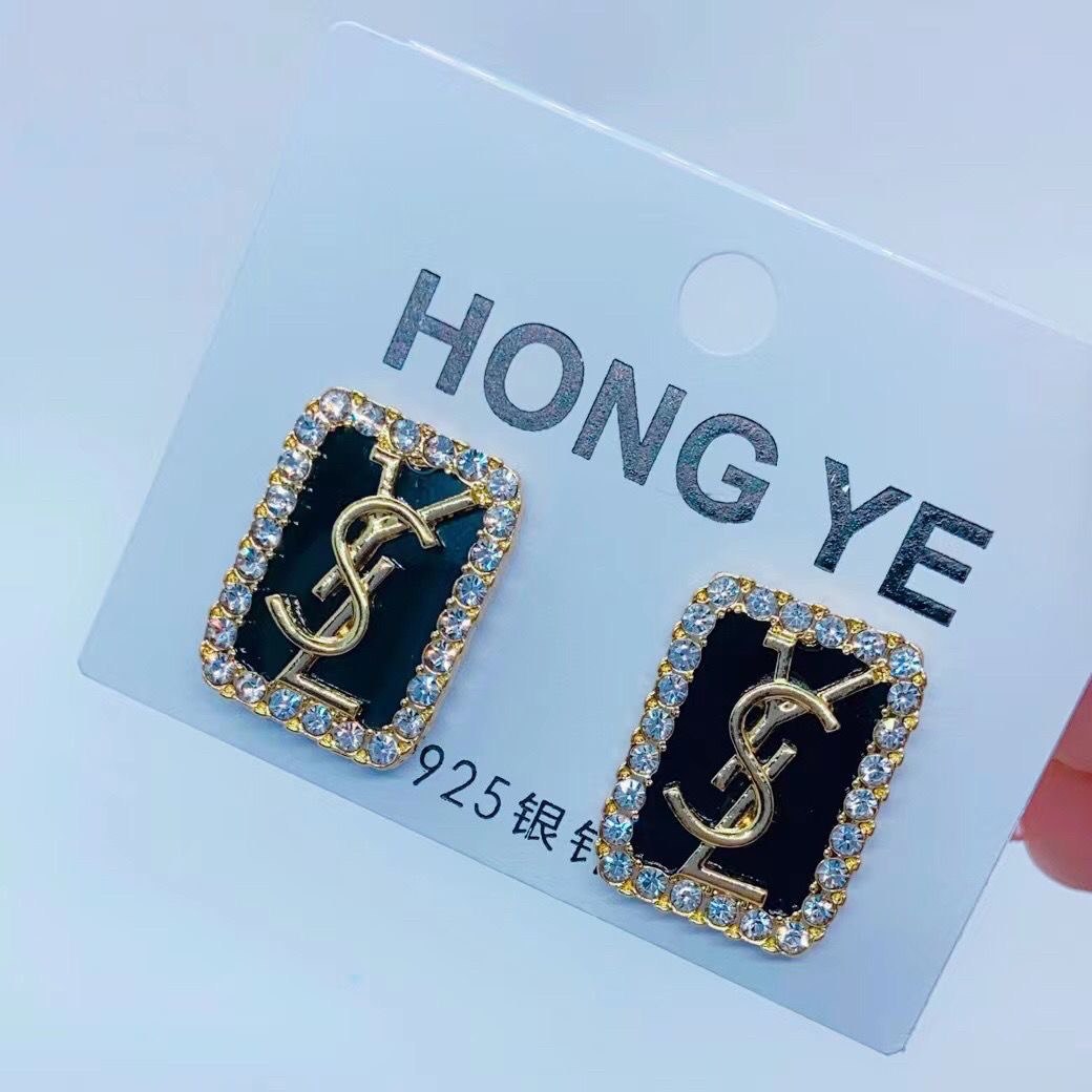 Saint Laurent Monogram Square Earrings -2