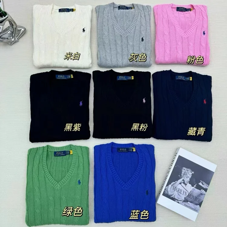 POLO Men's V-Neck Sweater in M