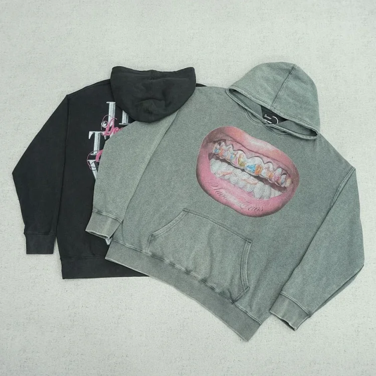 Lip Print Hoodie - Comfortable