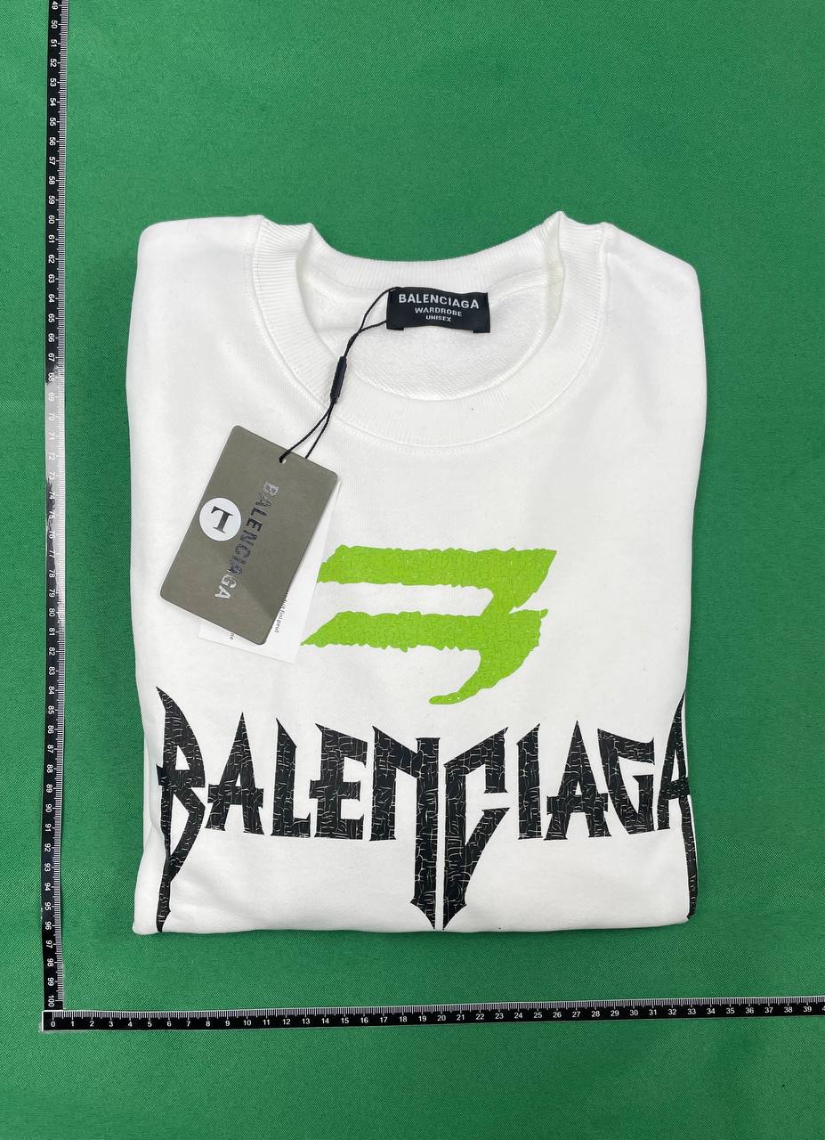 Balenciaga Distressed Logo Long-Sleeved Sweatshirt [2 styles] -3