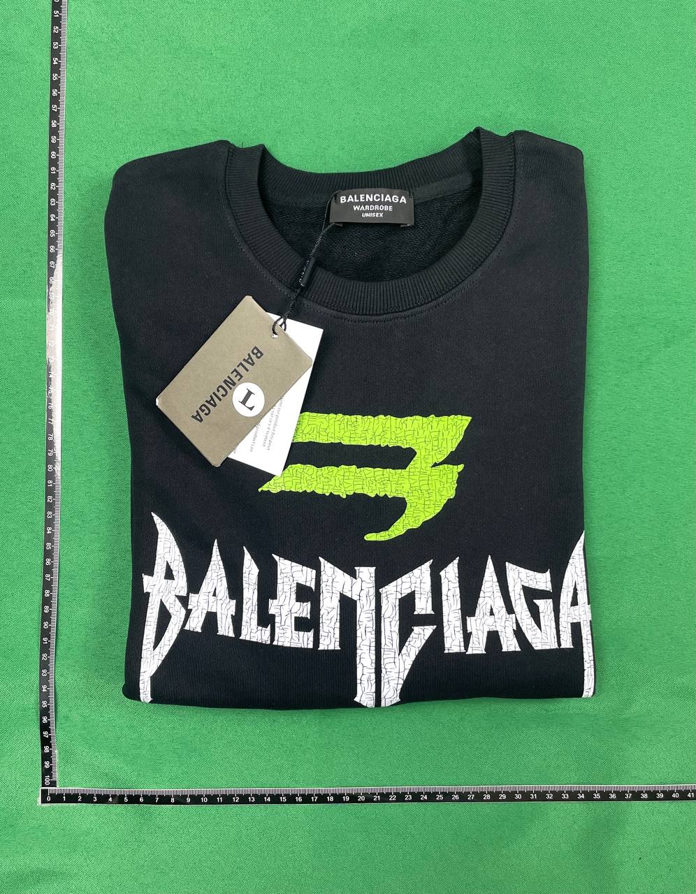 Balenciaga Distressed Logo Long-Sleeved Sweatshirt [2 styles] -4