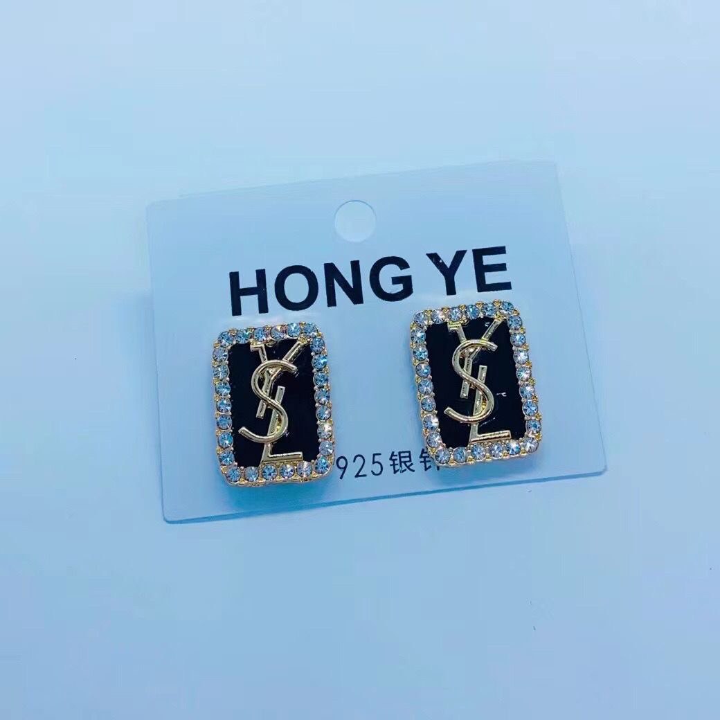 Saint Laurent Monogram Square Earrings -3