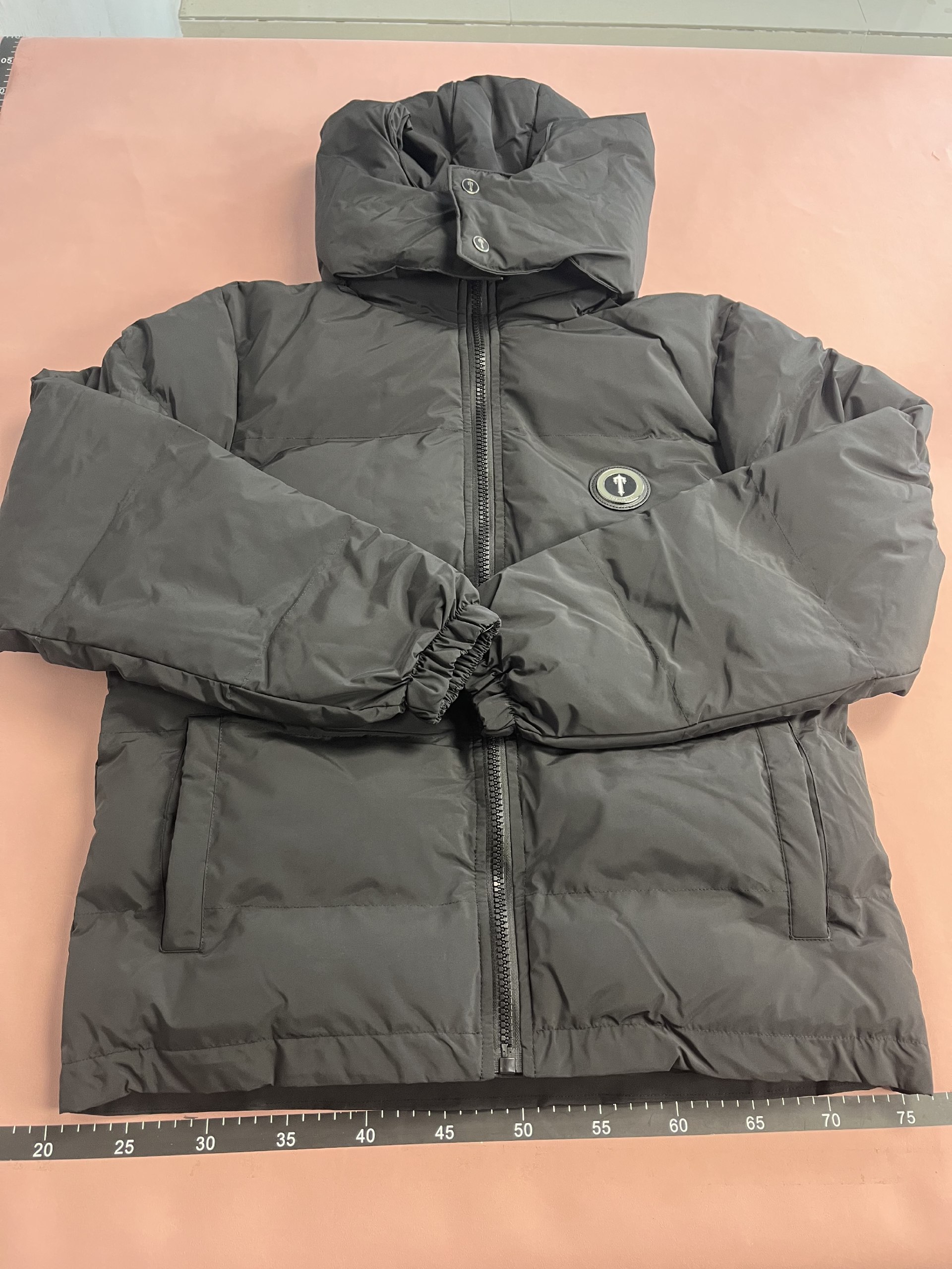 Men's Black Puffer Jacket with Hood Winter Warm Coat -2