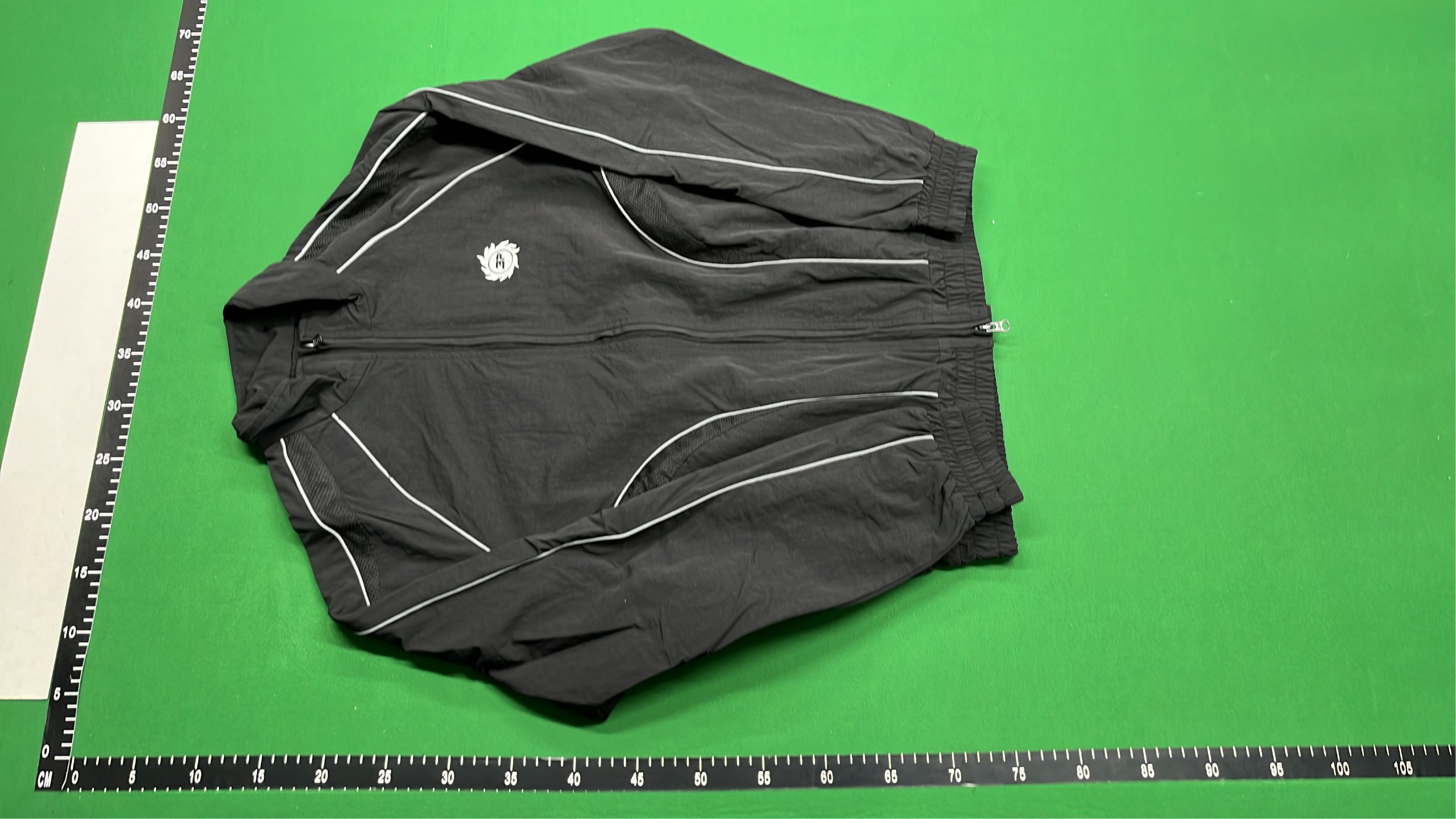 Black Track Jacket with Reflective Stripes -4
